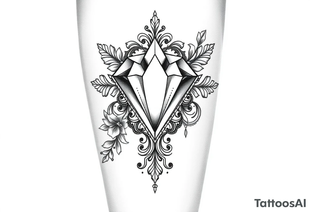 Diamond with vintage lace 
more detailed tattoo idea