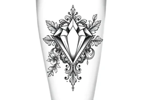 Diamond with vintage lace 
more detailed tattoo idea