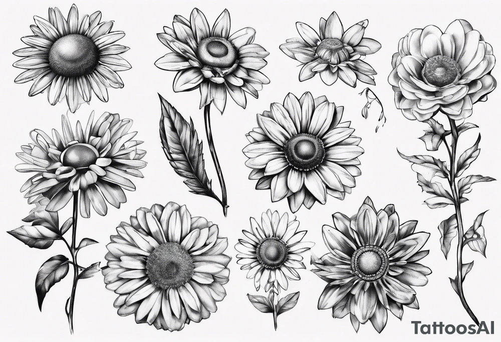 Iron Daisy for men tattoo idea