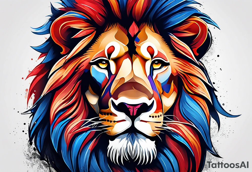 majestic lion, dominican republic flag, proud dominican republic beach, 111, timeless tattoo idea