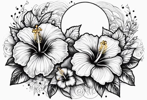 hibiscus flowers with moon and sun something inspirational and meaning for the forearm tattoo idea