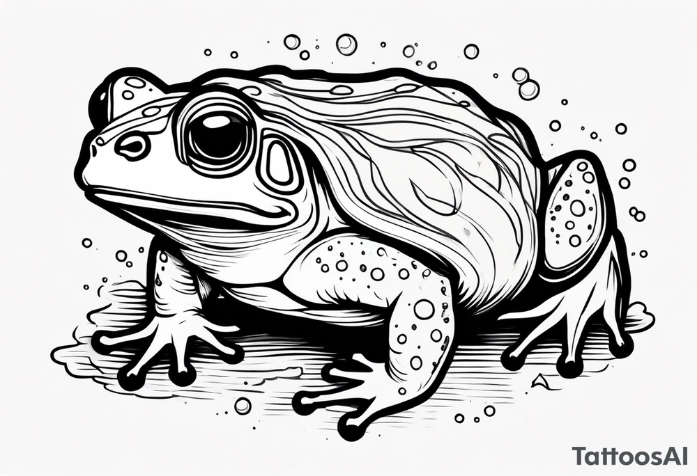 A toad in a thunderstorm tattoo idea