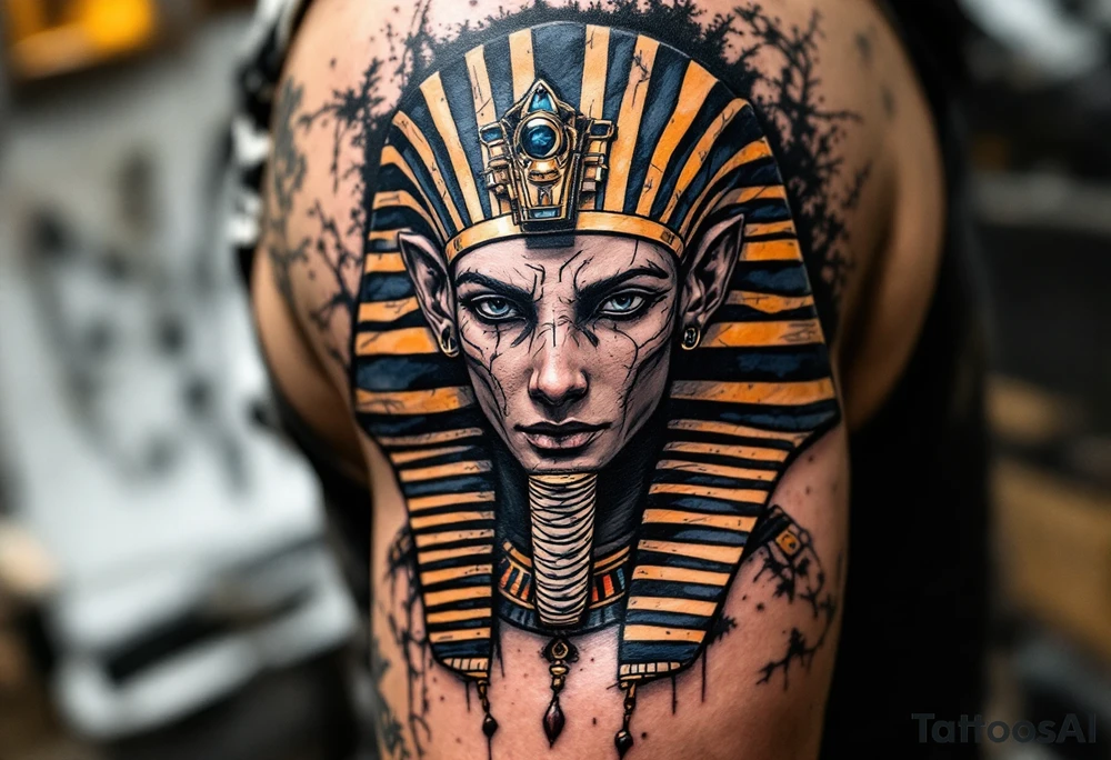 egyptian theme animals tattoo idea