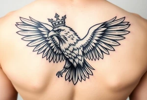 eagle with a crown tattoo idea