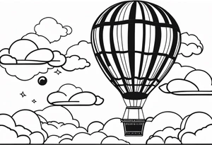 Hot air balloon in clouds. tattoo idea
