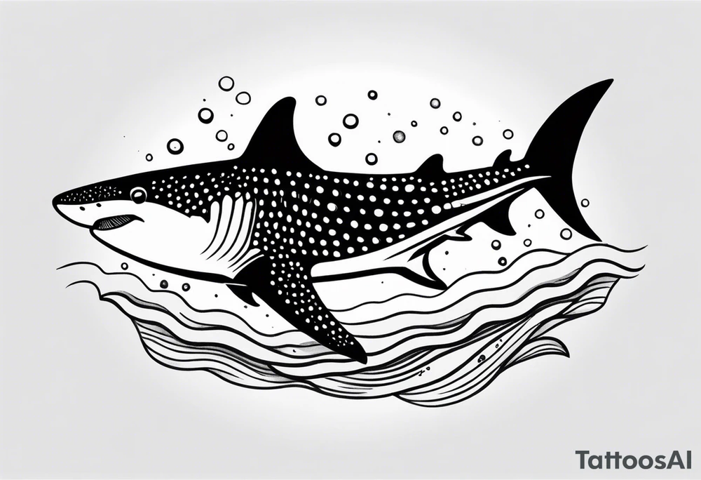 A whale shark tattoo that embodies the love of water tattoo idea