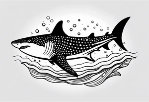 A whale shark tattoo that embodies the love of water tattoo idea