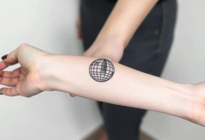vinyl record and disco ball tattoo idea