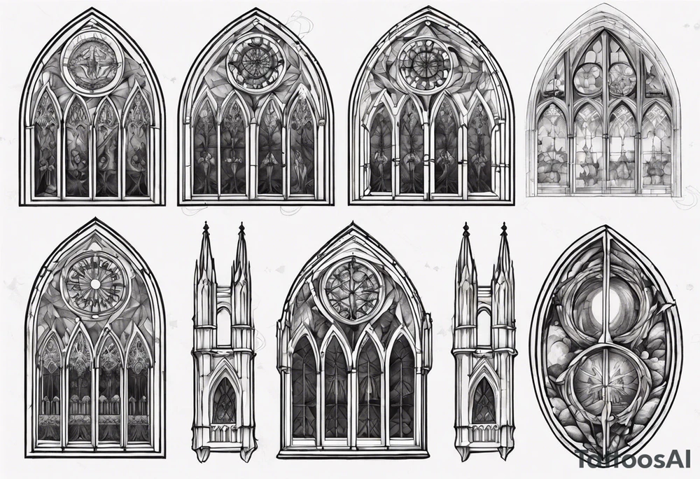 Gothic cathedral window tattoo idea