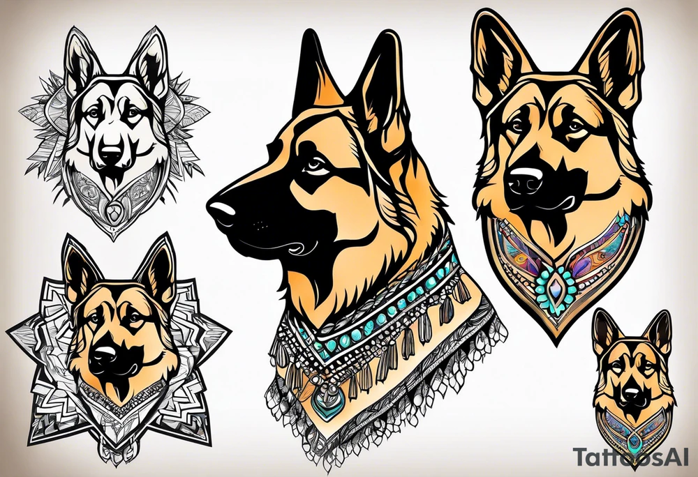 German shepherd dog tattoo idea