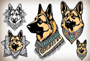 German shepherd dog tattoo idea