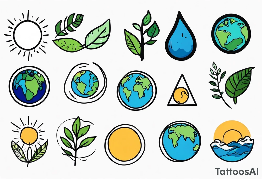 SUPER SIMPLE EARTH DAY FLASH TATTOOS tattoo idea