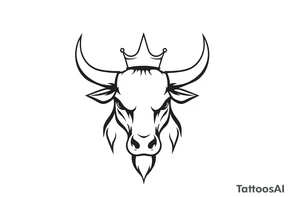 Bull symbol with crown tattoo idea