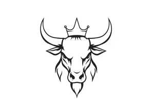 Bull symbol with crown tattoo idea