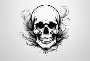 skull with smoke on top tattoo idea