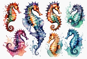 a beautiful seahorse woman hybrid tattoo idea