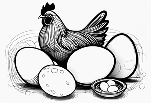 Chicken with eggs tattoo idea