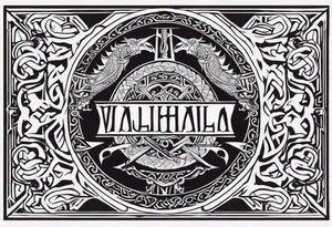 Viking valhalla sword shield dragon tattoo idea