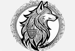 strength, small, howling wolf, elegant, sun, lenghty, ankh tattoo idea