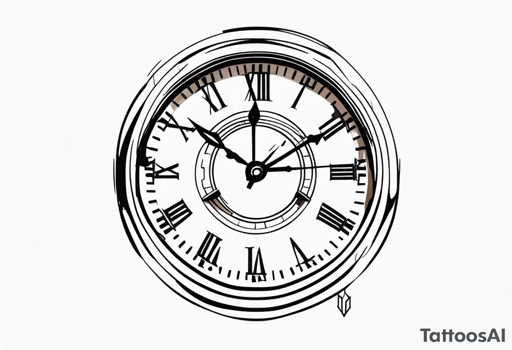 Clock face with date tattoo idea