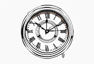 Clock face with date tattoo idea