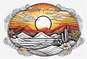 Desert sunset tattoo idea
