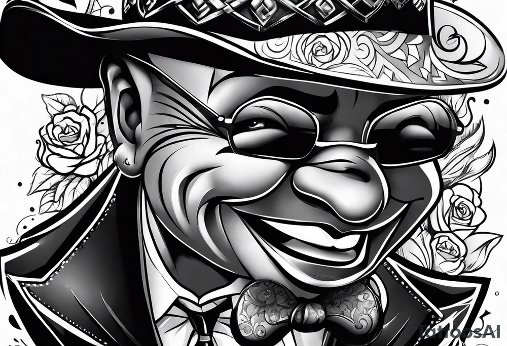 Smile now cry later gangster art tattoo idea