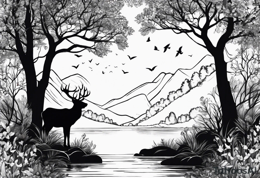 Bäume silhouette tattoo idea