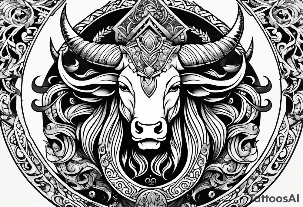 Taurus, Aquarius, Libra, half sleeve, symbols tattoo idea