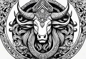 Taurus, Aquarius, Libra, half sleeve, symbols tattoo idea