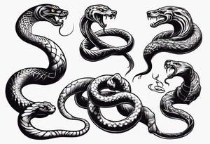 A snake fighting a dog tattoo idea