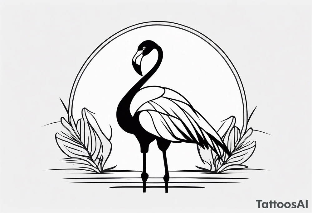 flamingo simple tattoo idea