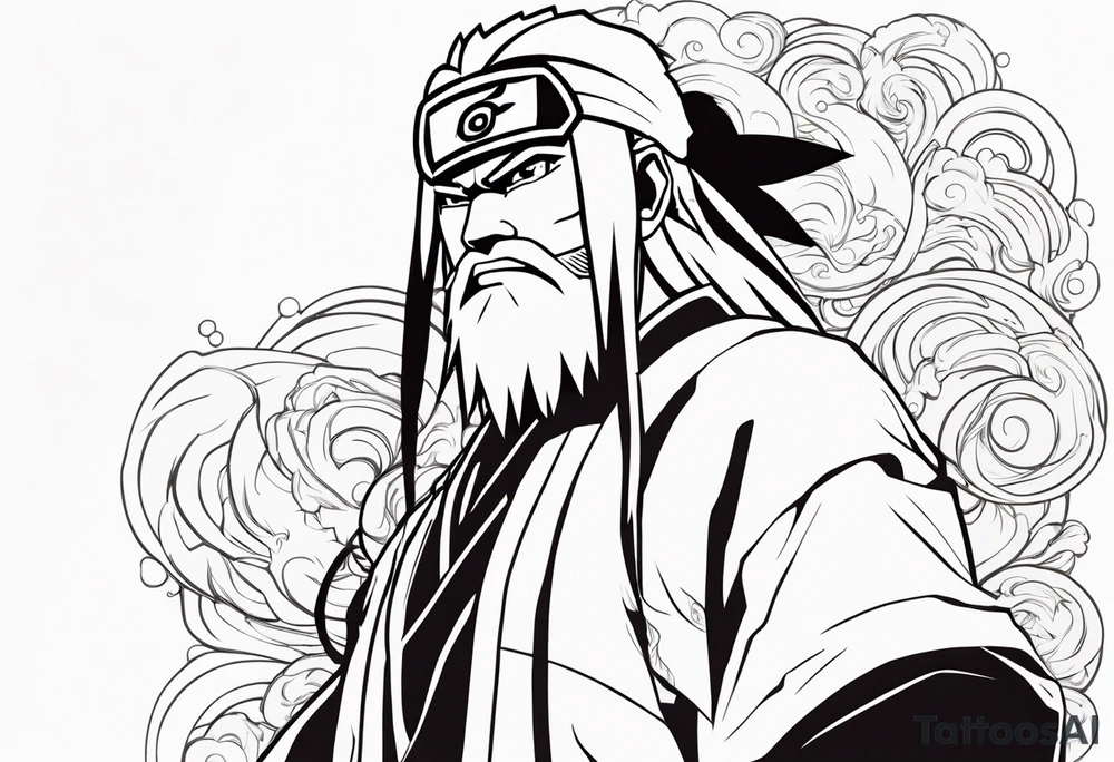 Jiraiya in Sage mode from the anime naruto tattoo idea