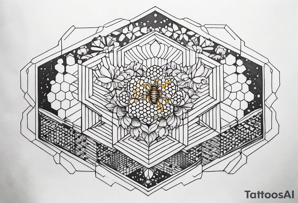 geometric honey comb tattoo tattoo idea