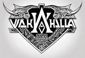 Valhalla sword shield dragon axe Valknut  tribal lion tattoo idea