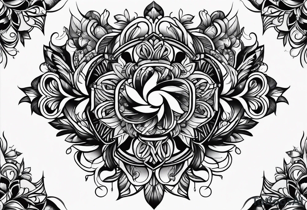 dark ornament arm tattoo idea