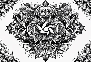 dark ornament arm tattoo idea
