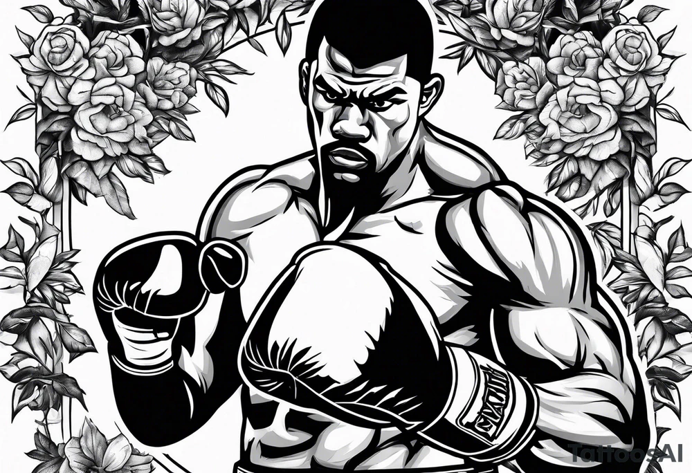 A boxer punching a bush tattoo idea