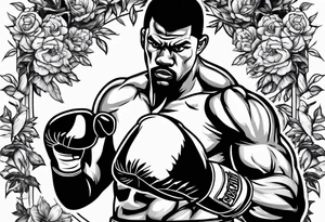 A boxer punching a bush tattoo idea