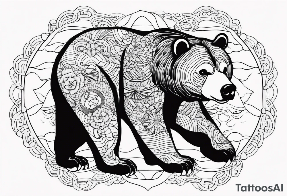 Japanese bear tattoo idea