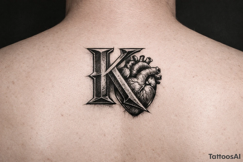 K with a heart tattoo idea