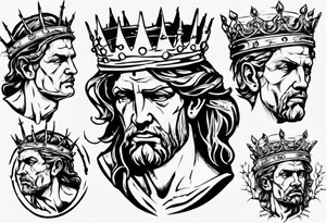 Bust of David with crown of thorns tattoo idea