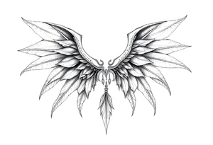 Angel devil feathers tattoo idea