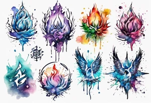 Paint spkatter inner peace tattoo idea