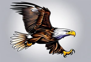 eagle side view flying tattoo idea