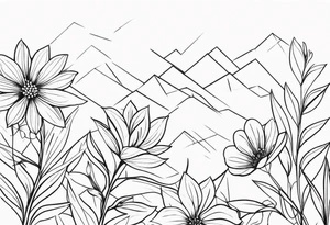 fine line, small flowers, tribal tattoo idea