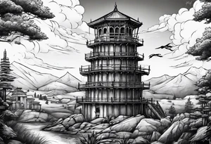 Prison observation tower tattoo idea