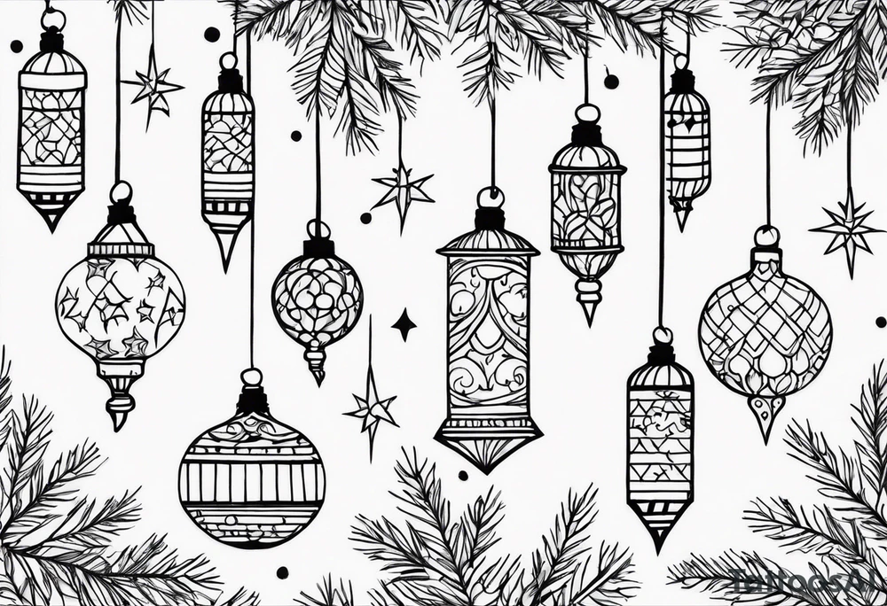 christmas lights tattoo idea
