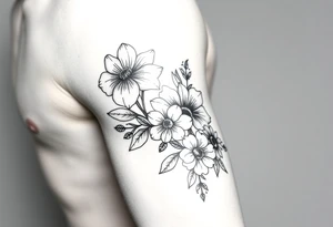 Floral Elements: Incorporate state flowers—bluebonnet (Texas), mountain laurel (Connecticut), and coast rhododendron (Washington
Arm sleeve shoulder to elbow tattoo idea
