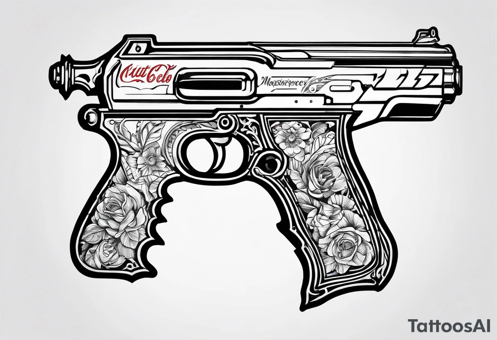 Nuka Cola gun simple tattoo idea